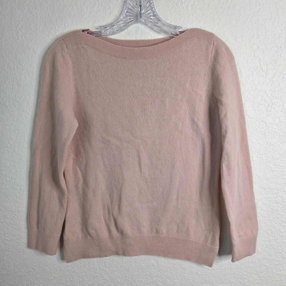 Ann Taylor Sweater M Pink Wool Cashmere Boatneck Coquette Soft Girl Balletcore